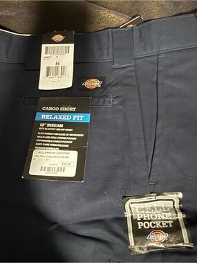 Dickies Navy Relaxed Fit Cargo Shorts with Phone Pocket